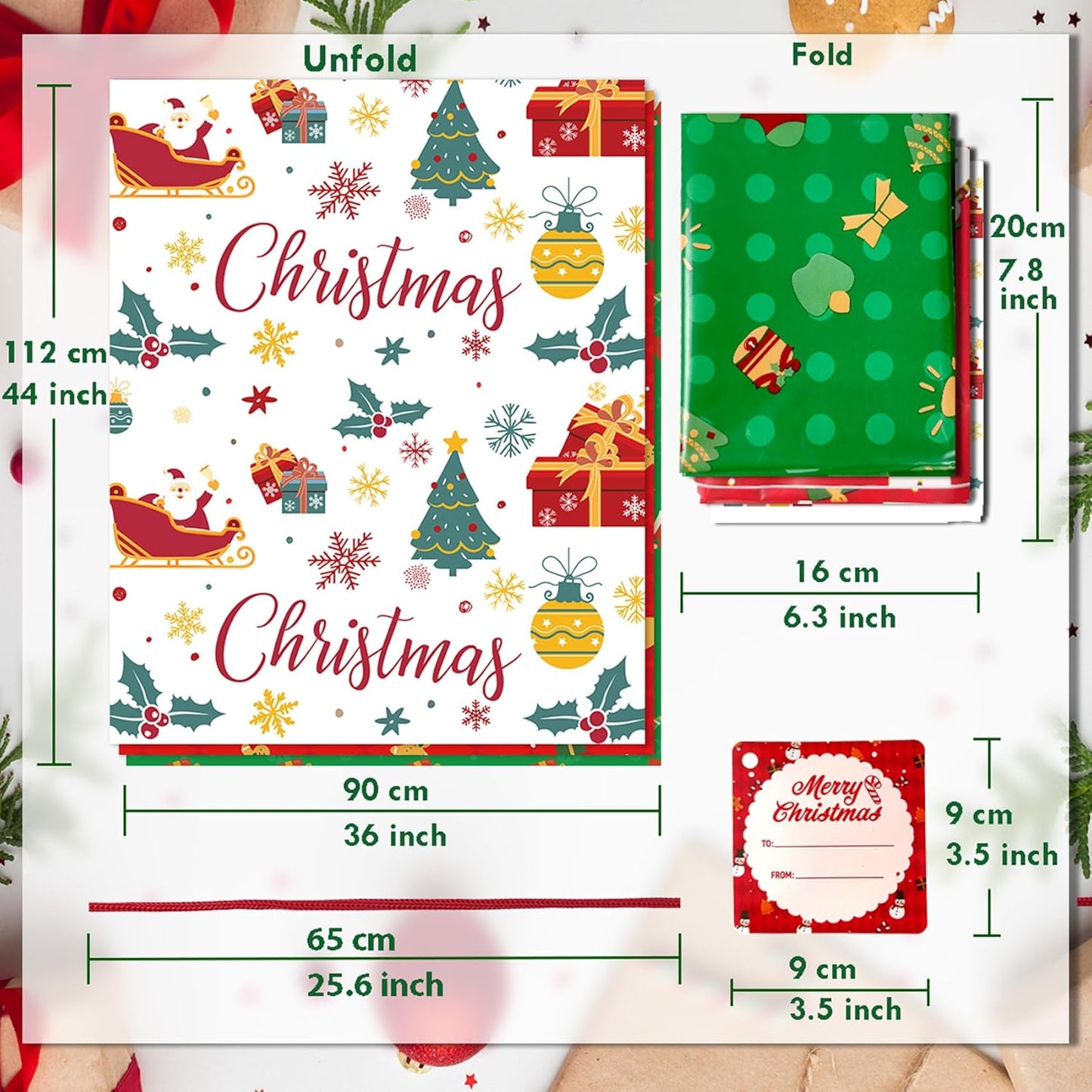 Large Christmas Gift Bags - 36" X 44" Extra Large Christmas Gift Bag Jumbo Gift Bag, Christmas Giant Gift Bags, Huge Plastic Gift Bags for Xmas Party Favors Supplies Gift Wrapper