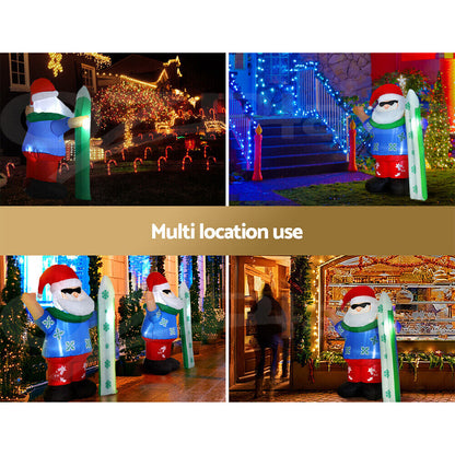 Jingle Jollys Christmas Inflatable Santa 1.6M Outdoor Xmas Decorations Lights