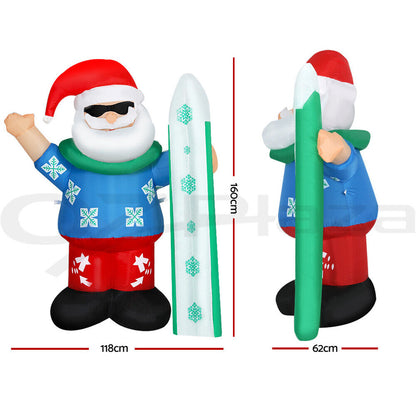 Jingle Jollys Christmas Inflatable Santa 1.6M Outdoor Xmas Decorations Lights