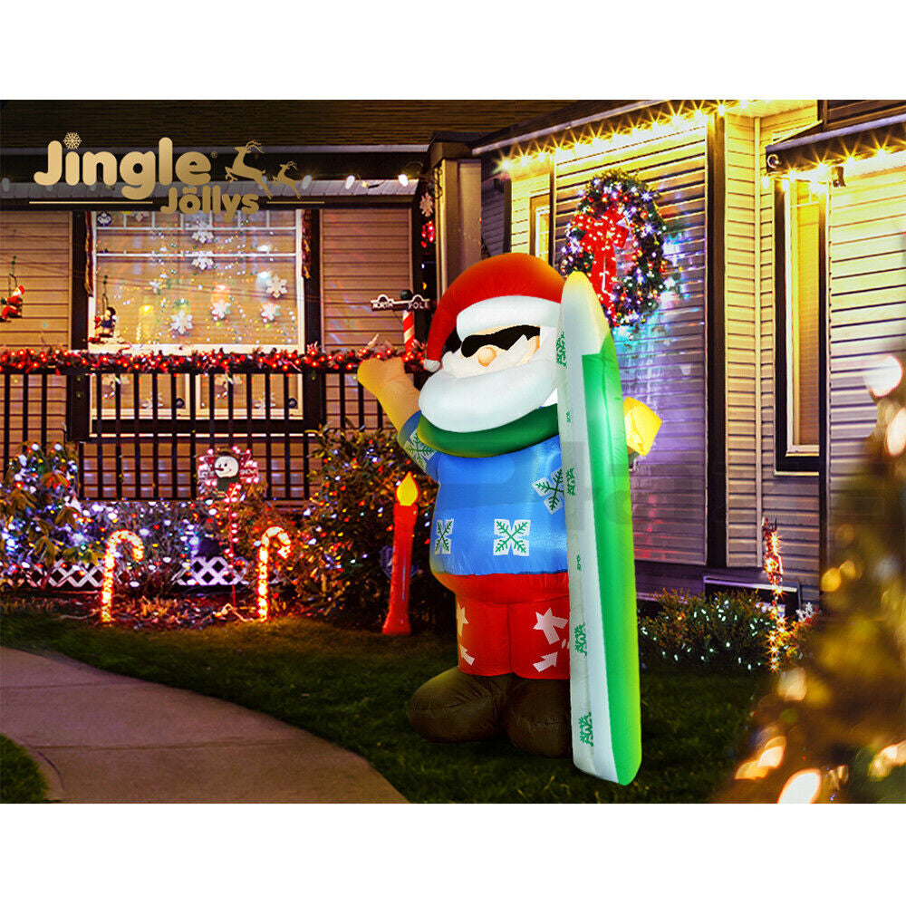 Jingle Jollys Christmas Inflatable Santa 1.6M Outdoor Xmas Decorations Lights