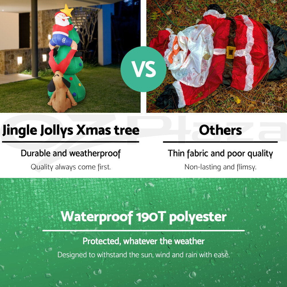 Jingle Jollys 1.8M Christmas Inflatable Santa Tree Lights Outdoor Decorations