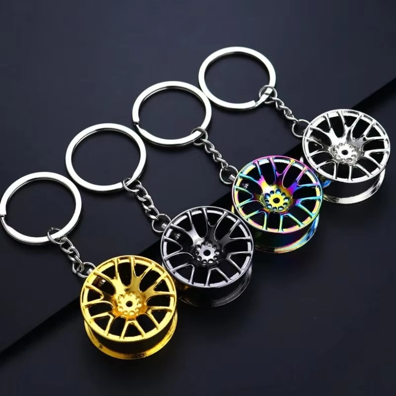 Creative Car Turbo Brake Disc Keychain Manual Transmission Lever Caliper Metal Keyring for Women Men Phone Pendant 4S Shop Gifts