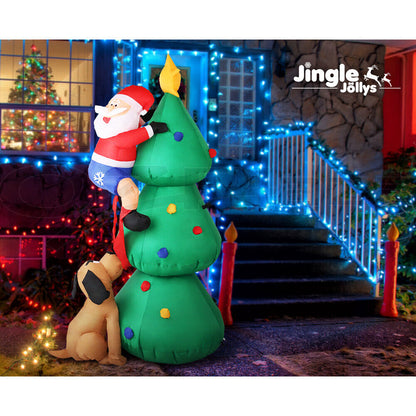 Jingle Jollys 1.8M Christmas Inflatable Santa Tree Lights Outdoor Decorations