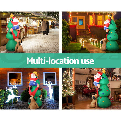 Jingle Jollys 1.8M Christmas Inflatable Santa Tree Lights Outdoor Decorations