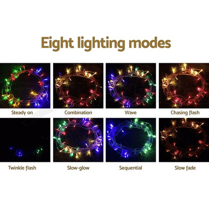 Jingle Jollys 20M Christmas Lights Icicle String Light 800 LED Multi-Coloured