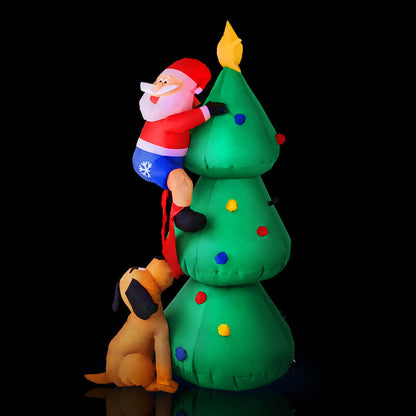 Jingle Jollys 1.8M Christmas Inflatable Santa Tree Lights Outdoor Decorations